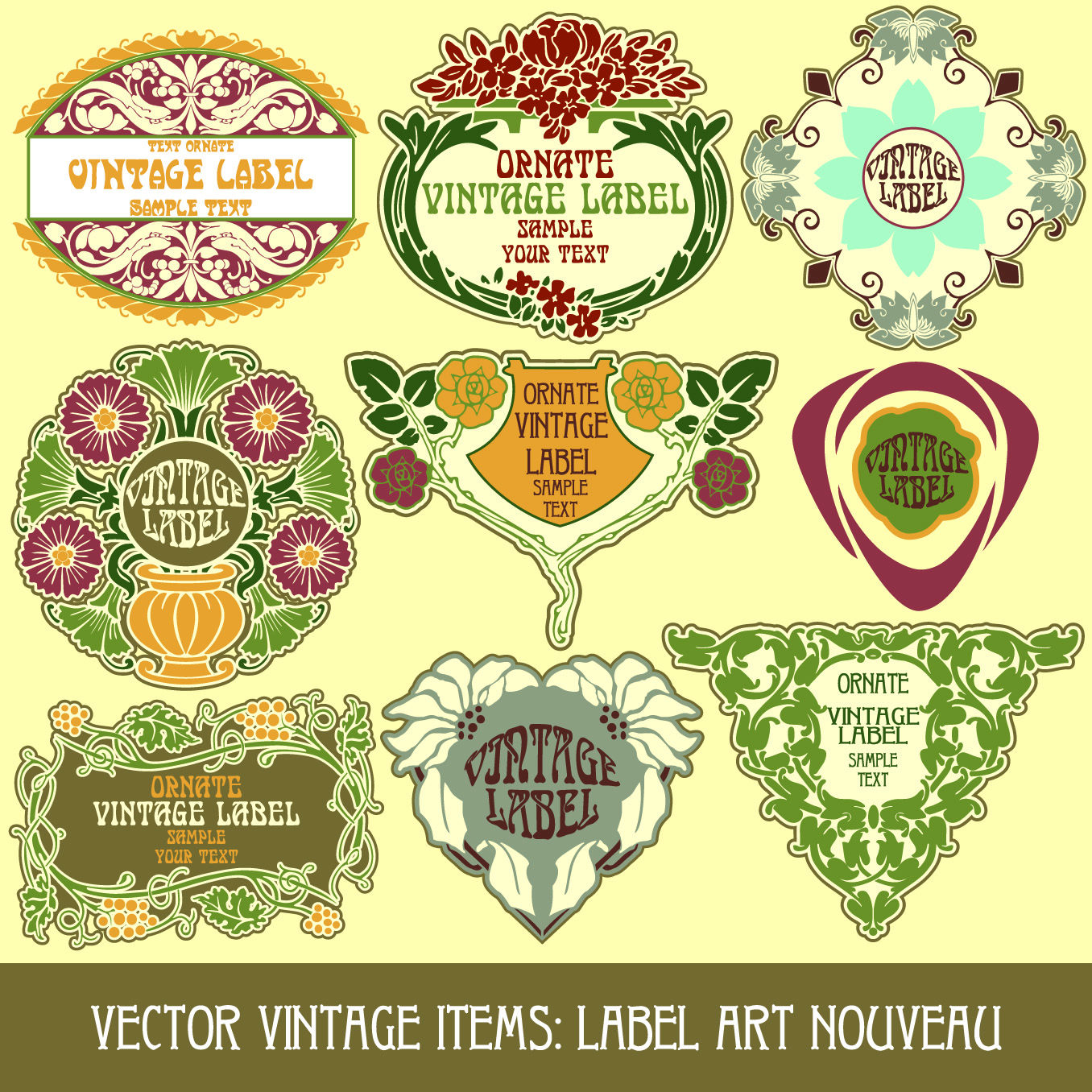 exquisite pattern stickers 01 vector