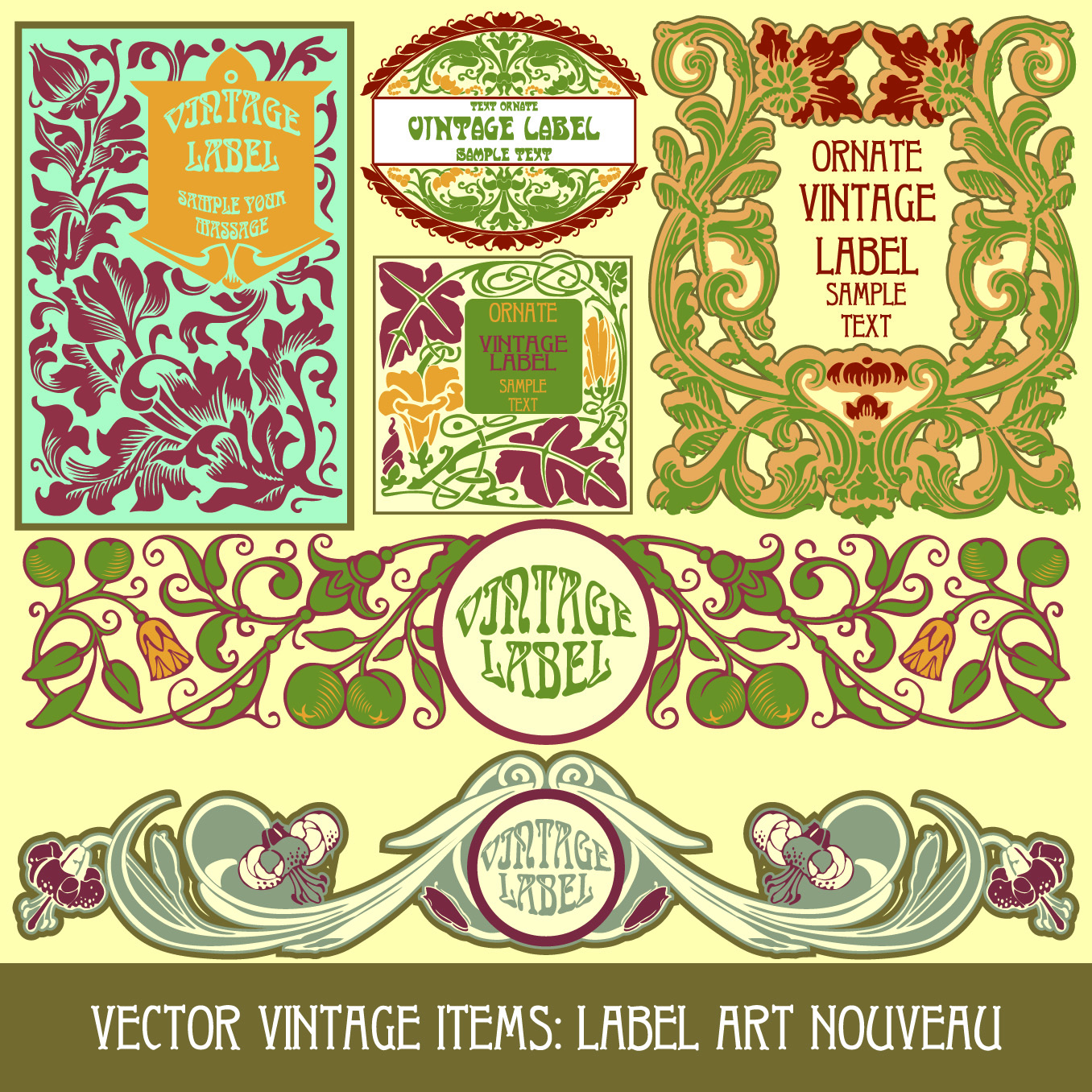 exquisite pattern stickers 02 vector