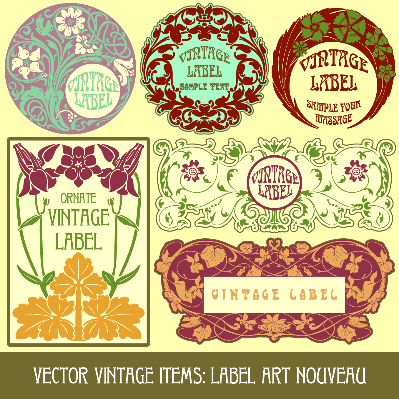 exquisite pattern stickers 05 vector