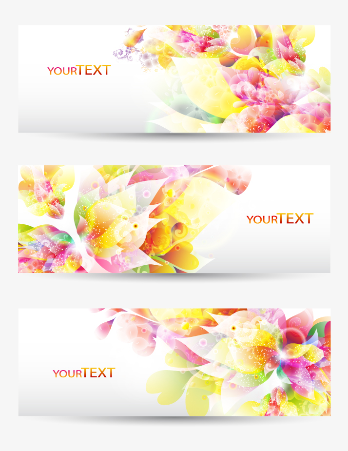 colorful patterns banner01vector