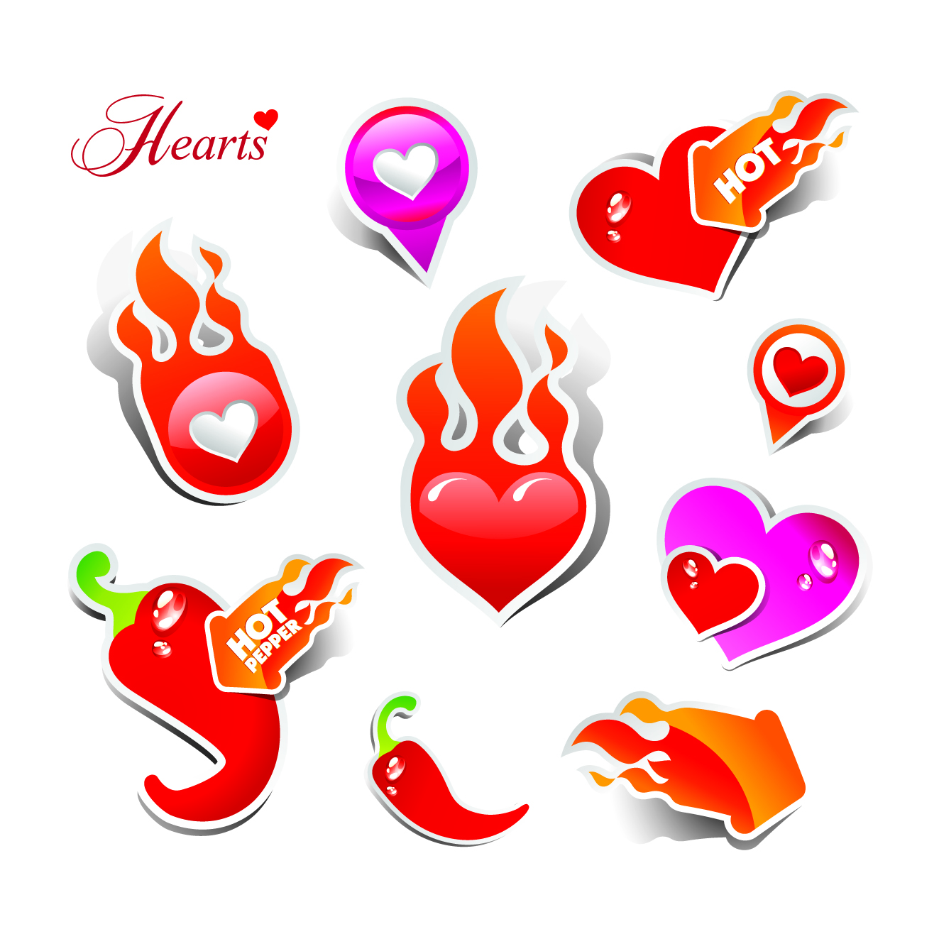 heart love label 02 vector