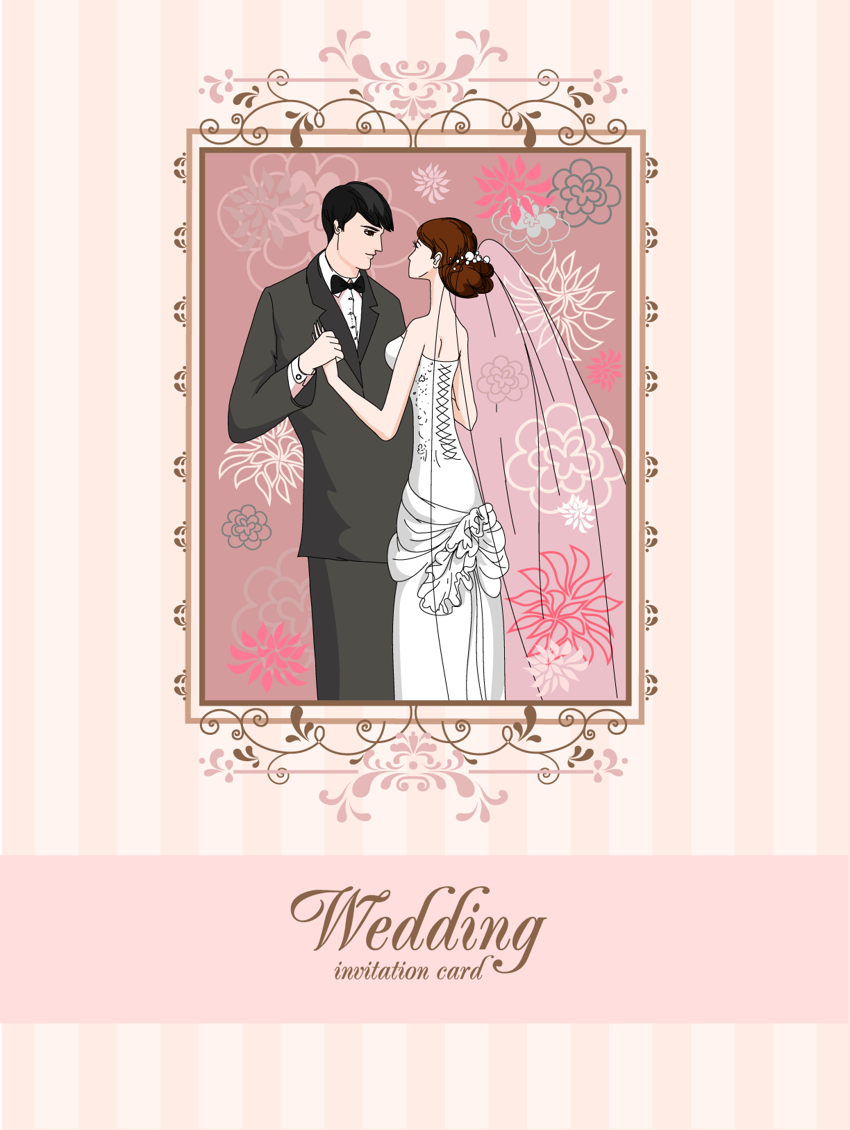 wedding card background 04 vector