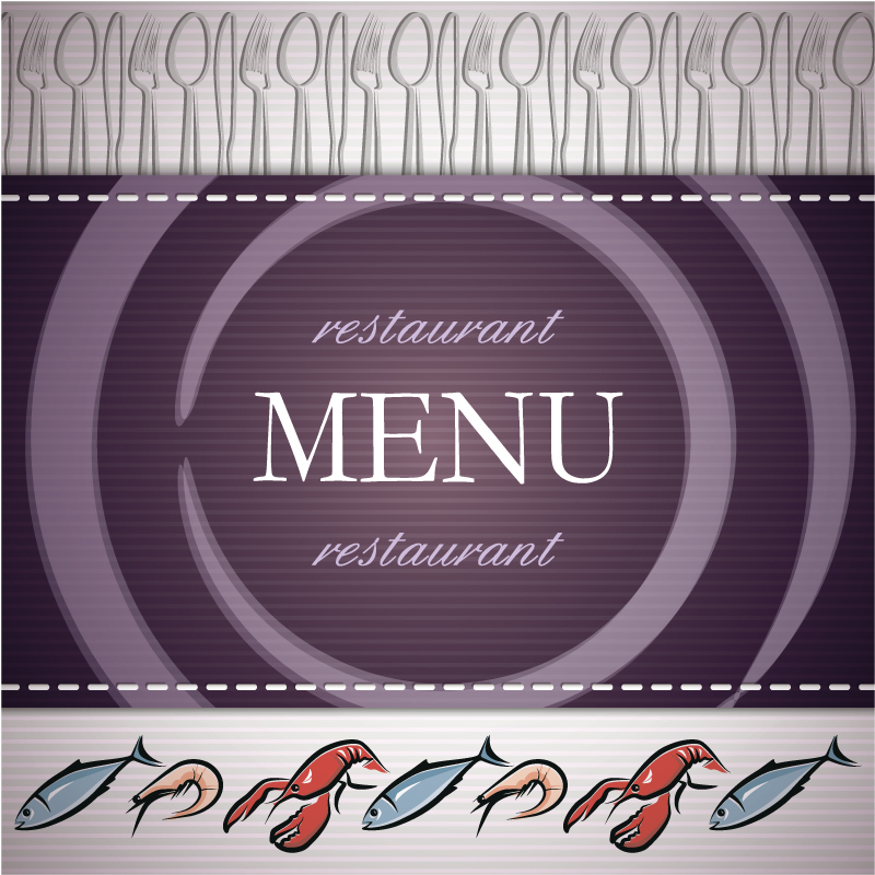 seafood menu background vector