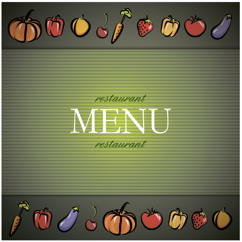 vegetable menu background vector