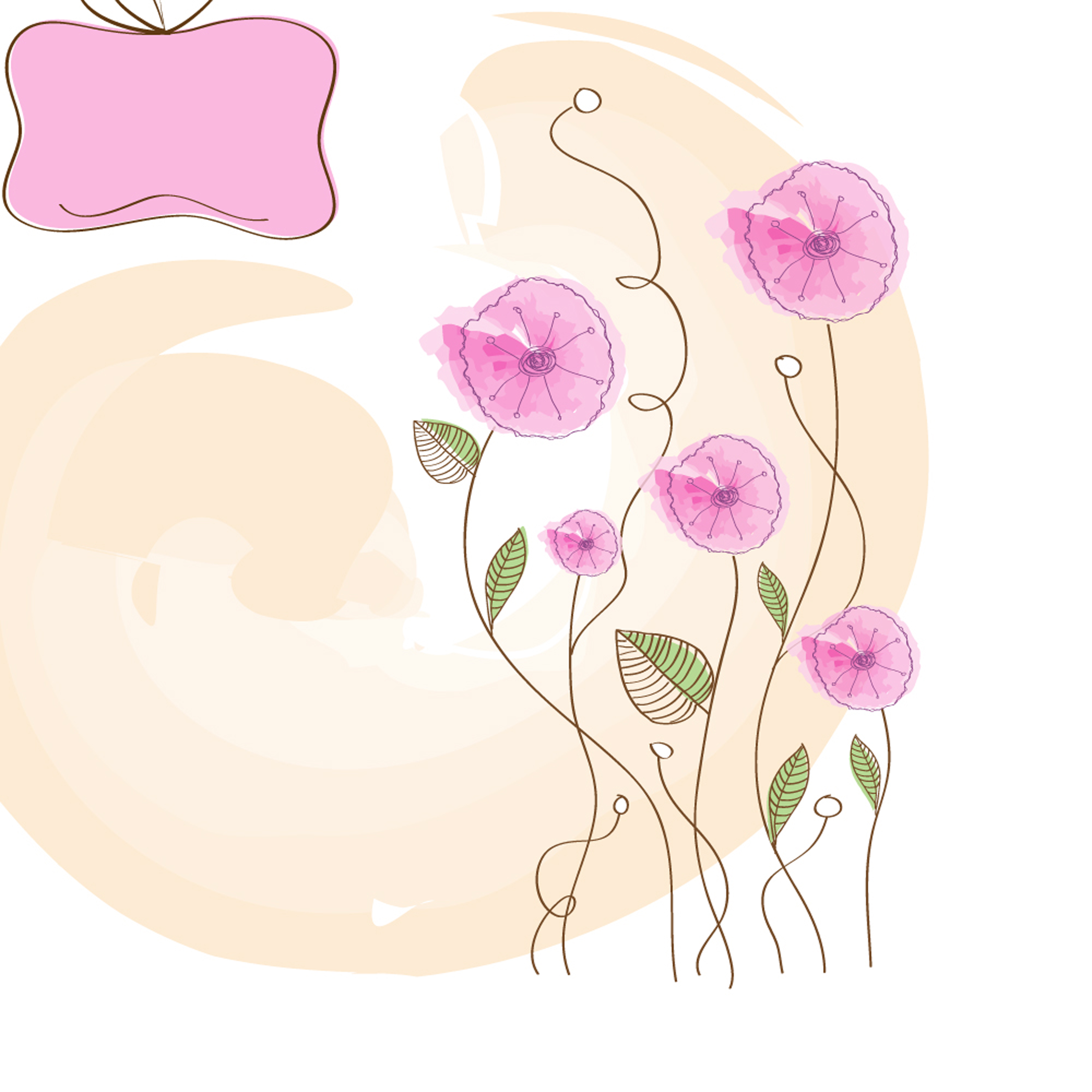 handpainted flowers background 01 vector