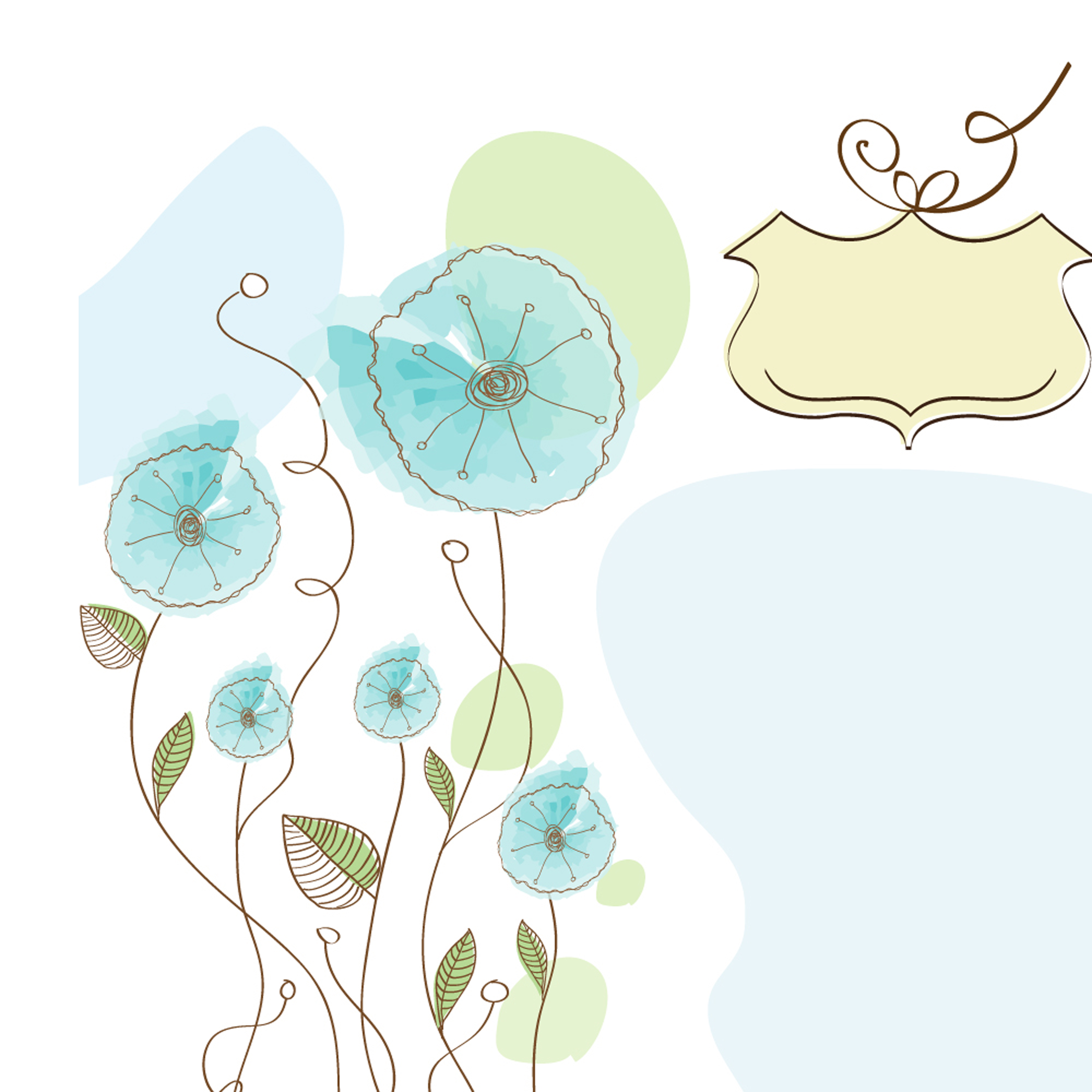 handpainted flowers background 03 vector