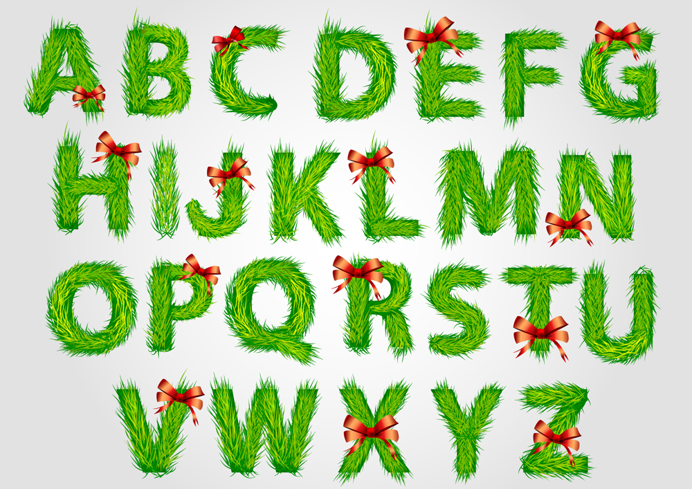 christmas english fonts 03 vector