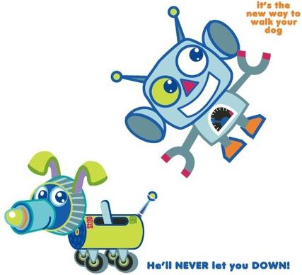 cute cartoon robot vector