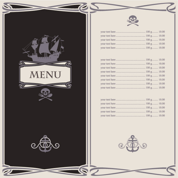 cartoon menus 05 vector