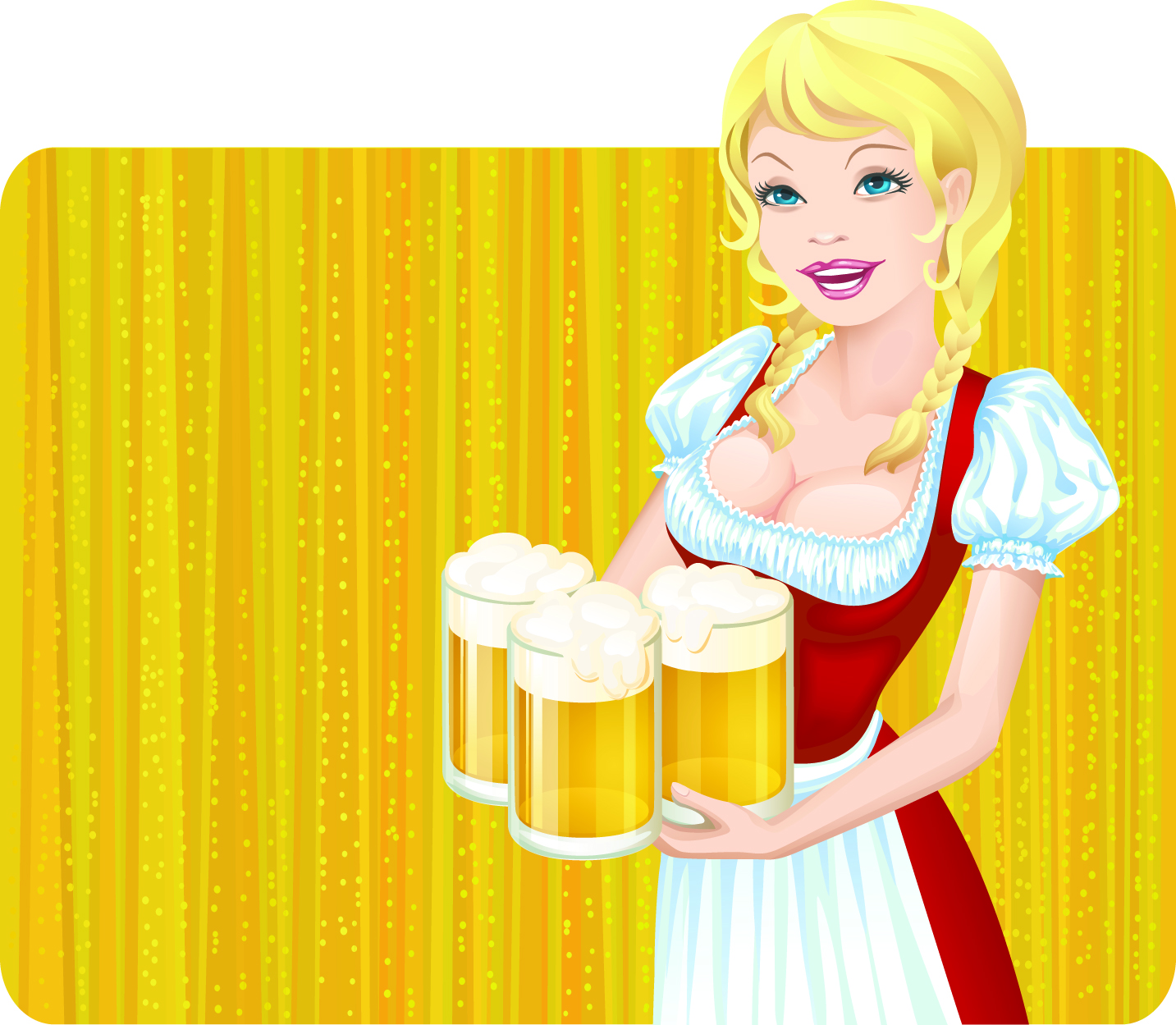 through beer girl 05 vector