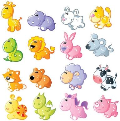 cartoon animals 01 vector