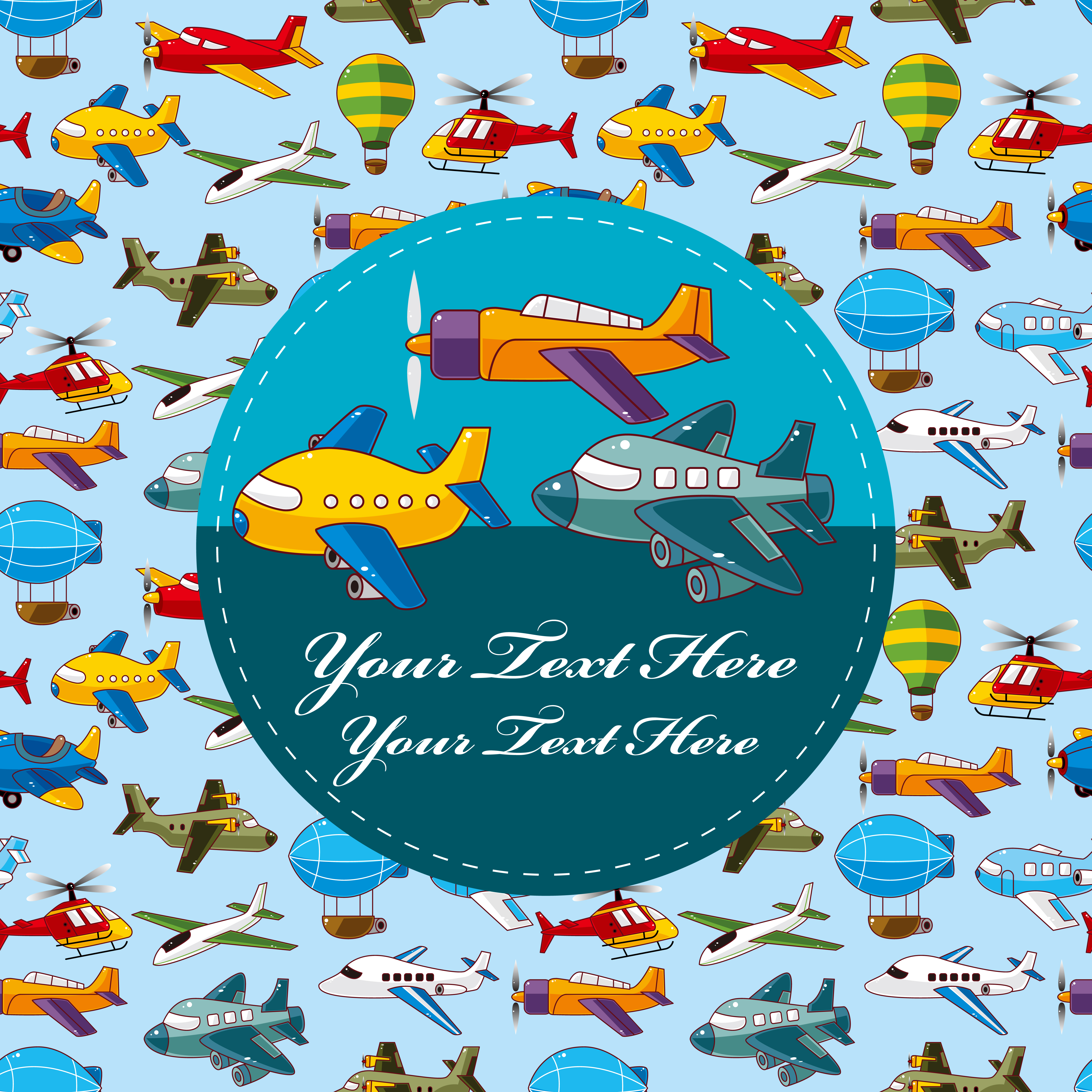 cartoon airplane collection vector