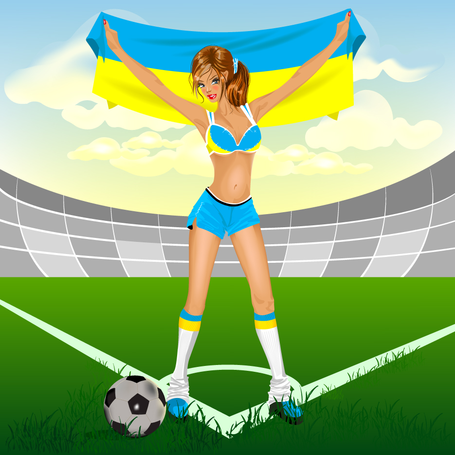 cartoon football elements 02 vector