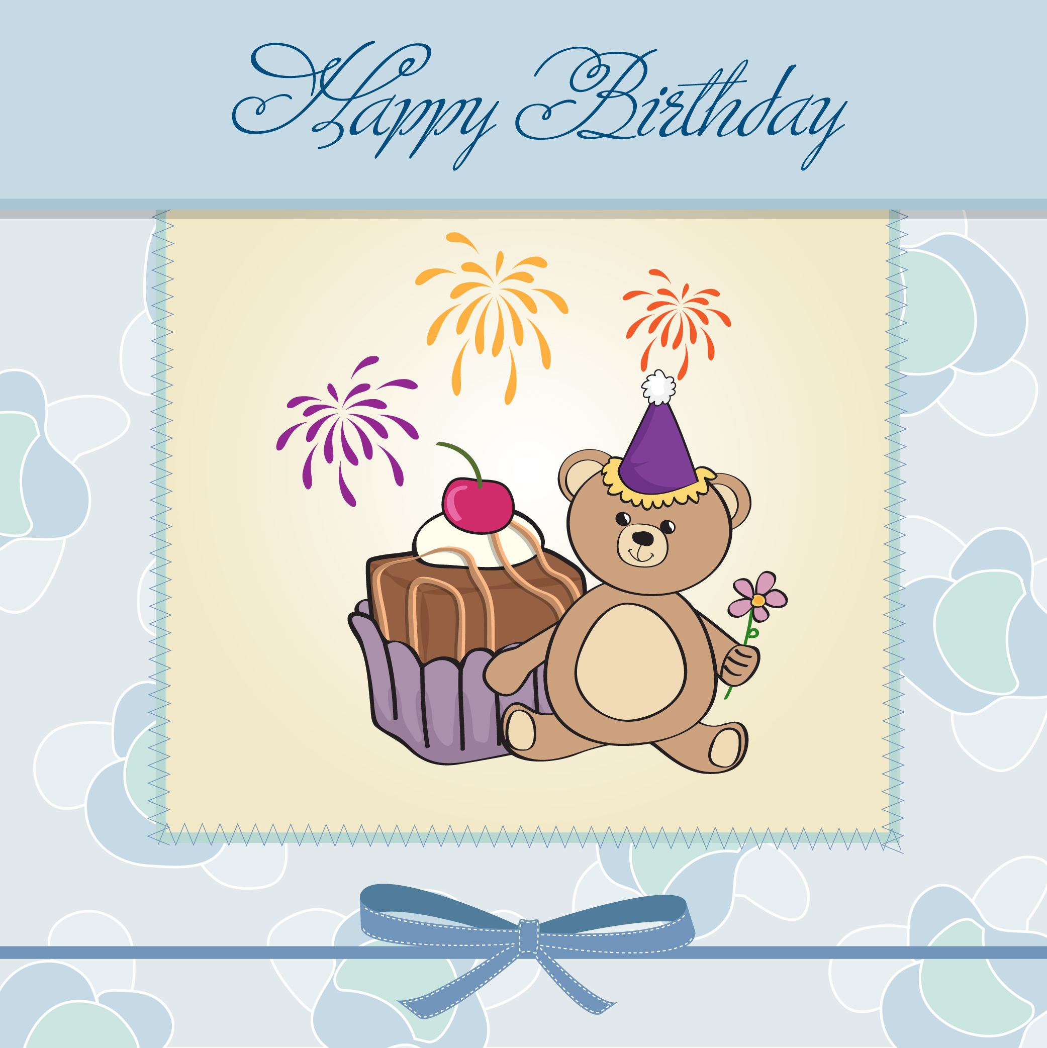 cartoon birthday cards 03 vector