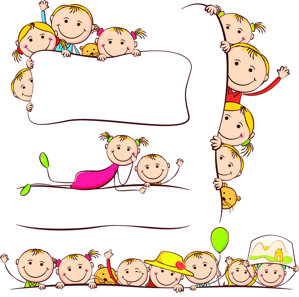 cartoon the children painting vector