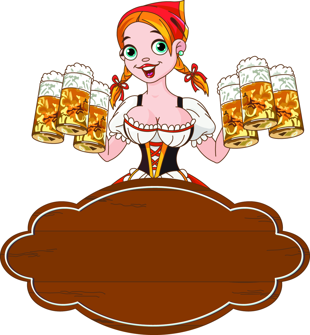 through beer girl 01 vector