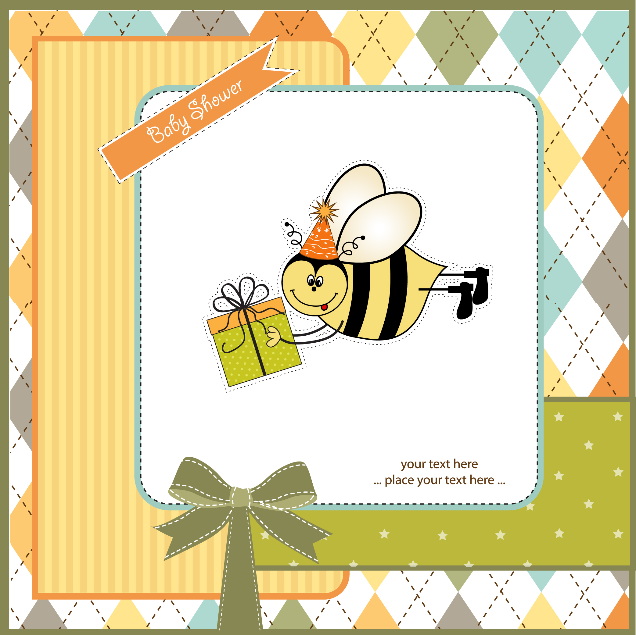 cartoon children card 01 vector