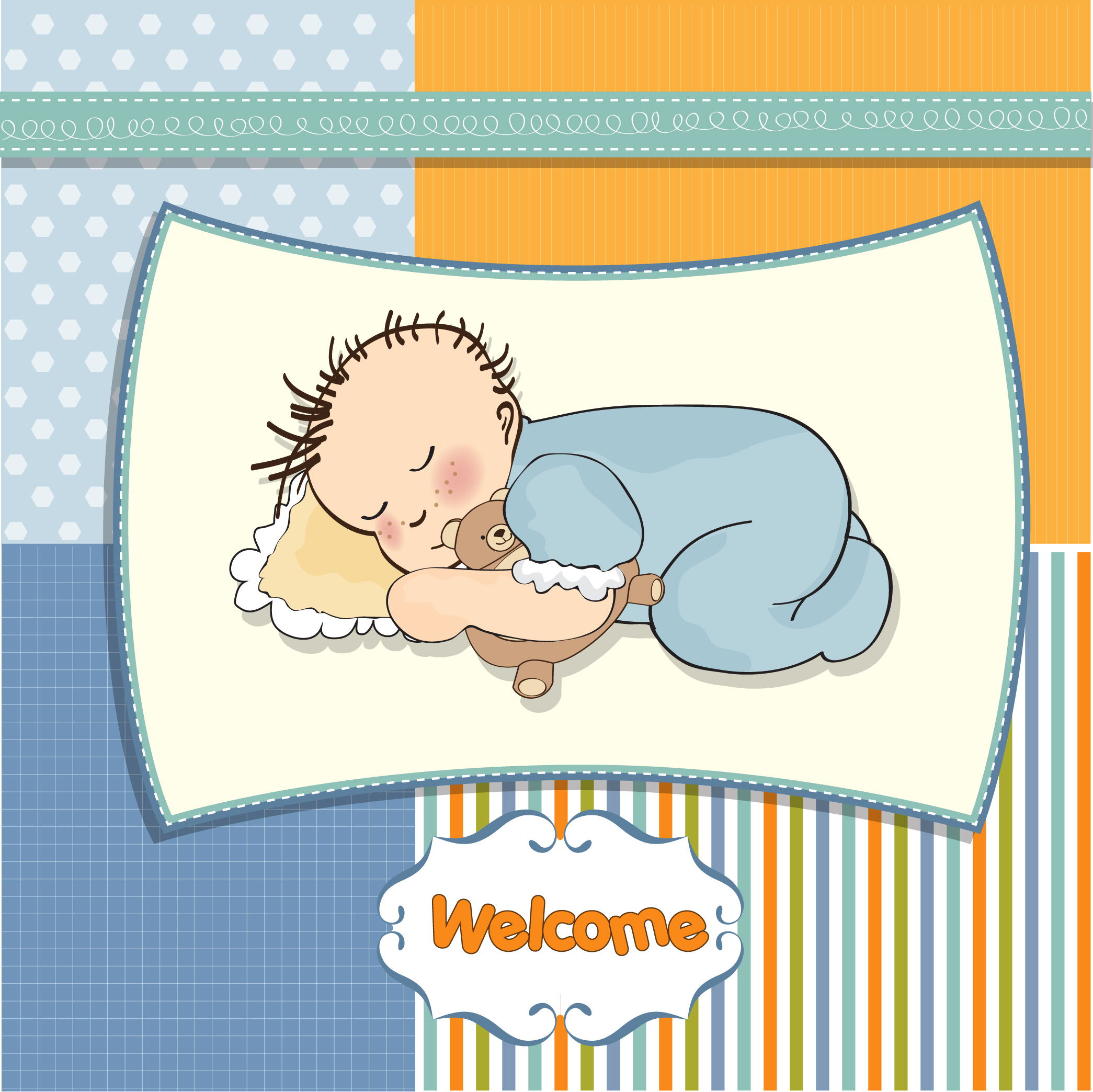 cartoon children card 02 vector