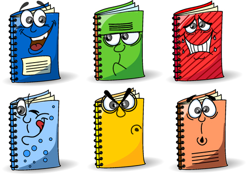 the cute cartoon books image vector