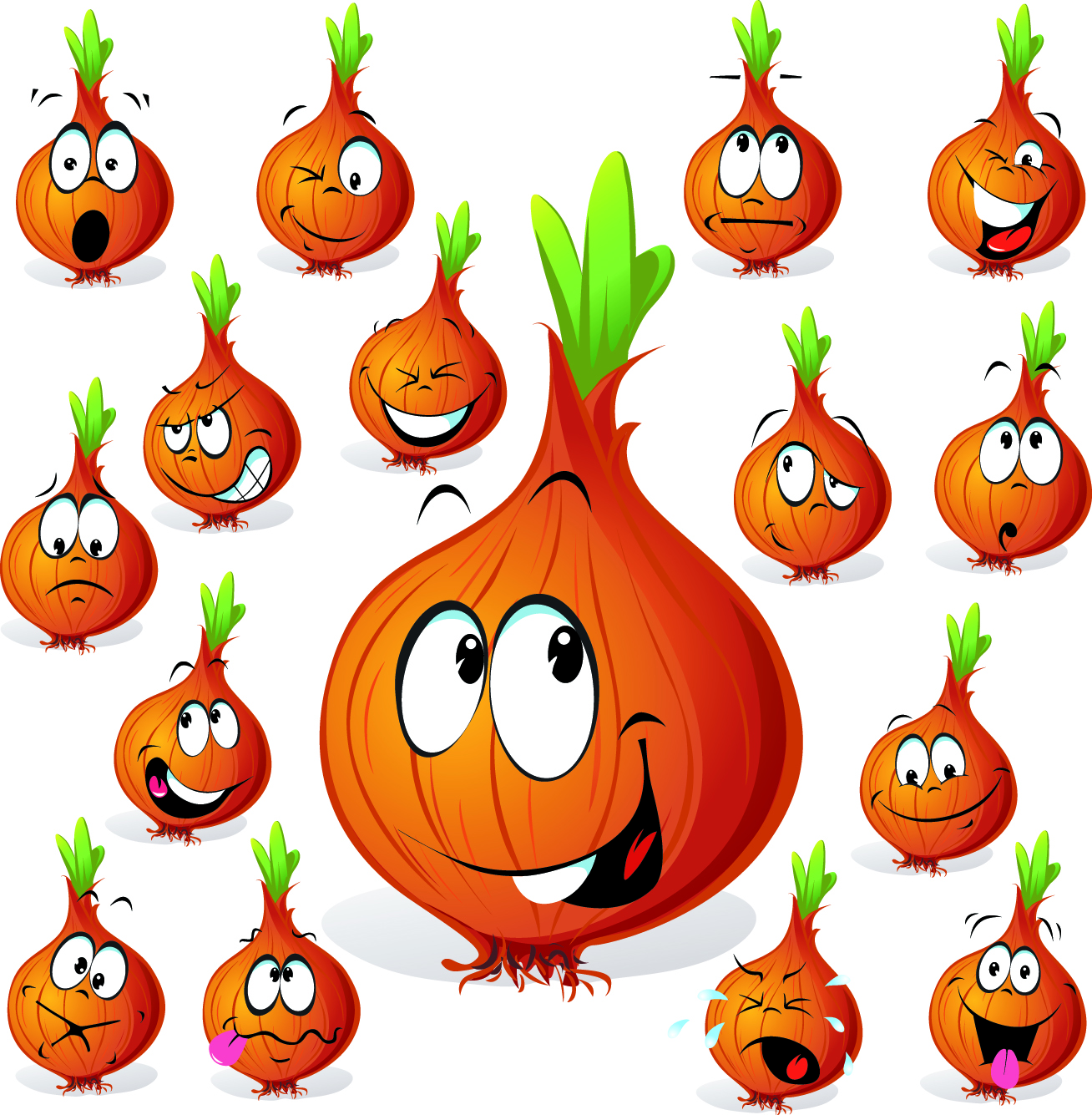 cartoon vegetables expression of 03 vector