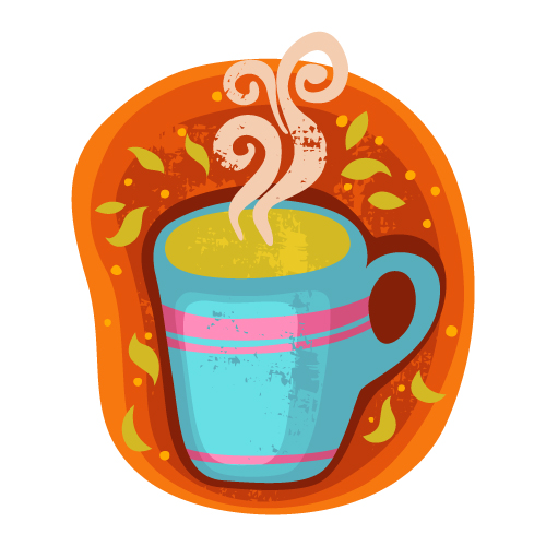 cartoon coffee cup stickers 02 vector