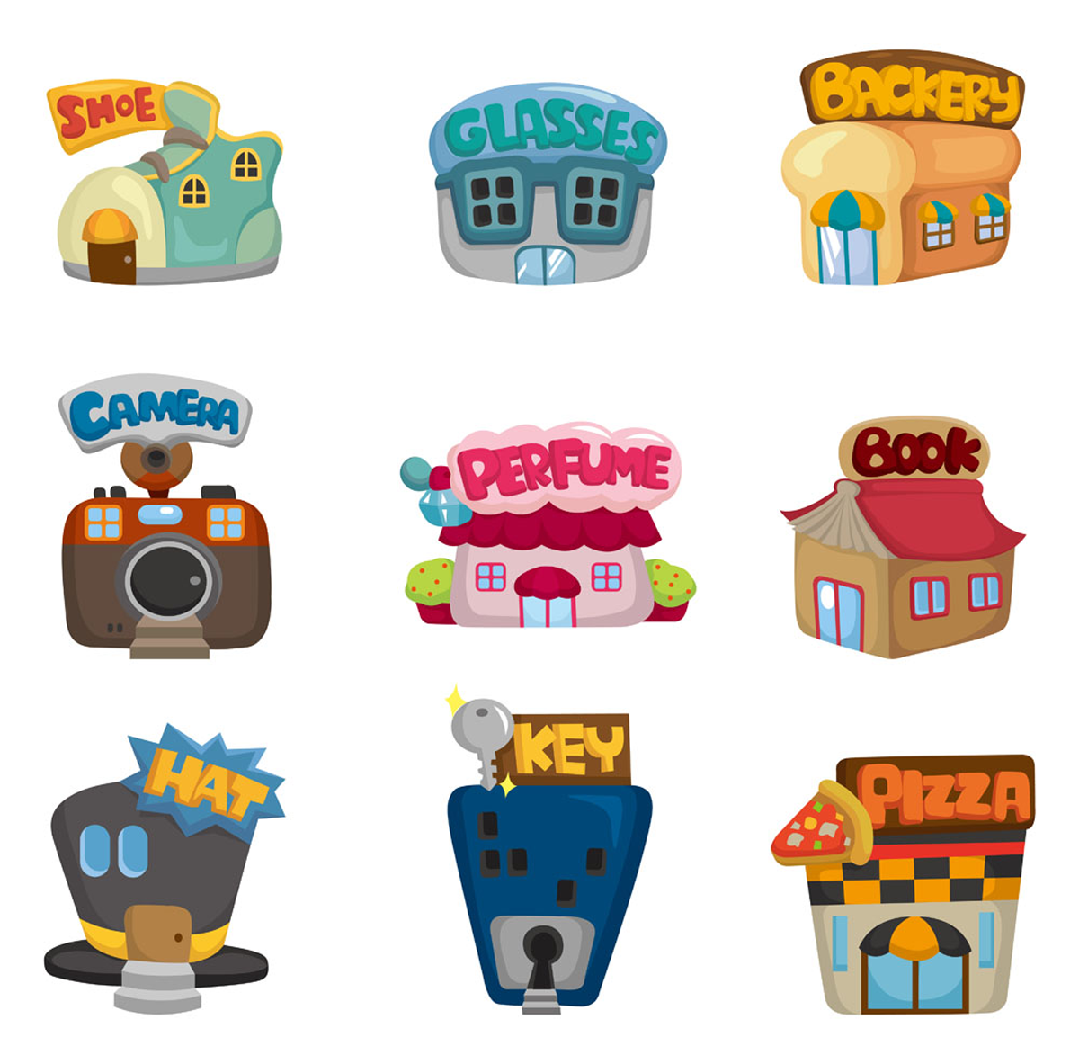 cartoon houses 02 vector