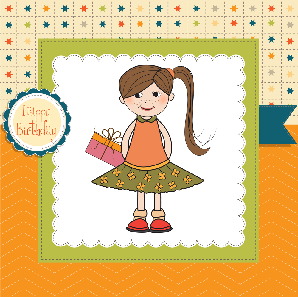 little girl cartoon 03 vector