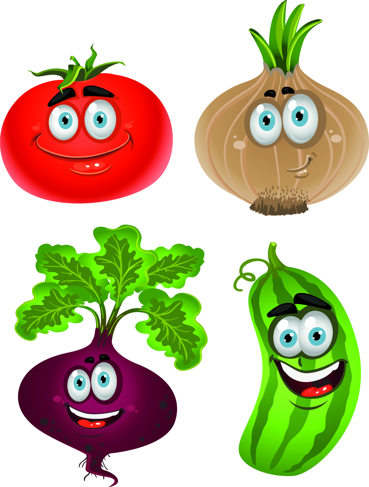 vegetable cartoon image 01 vector