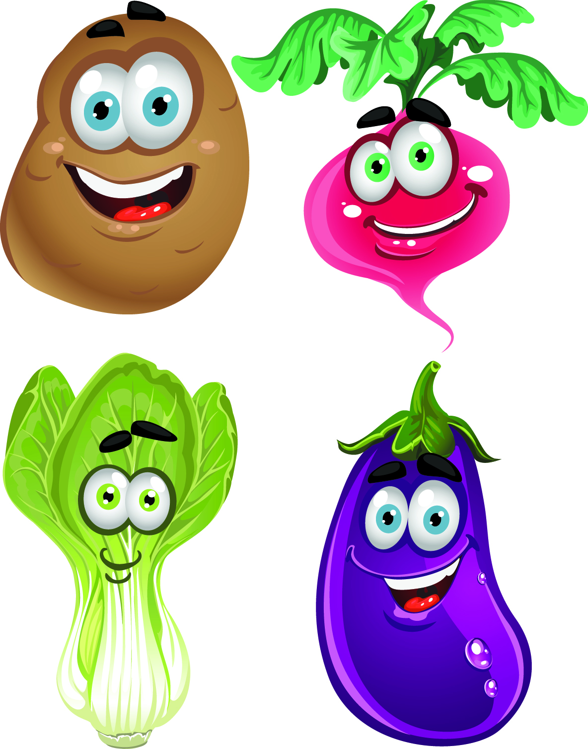 vegetable cartoon image 04 vector