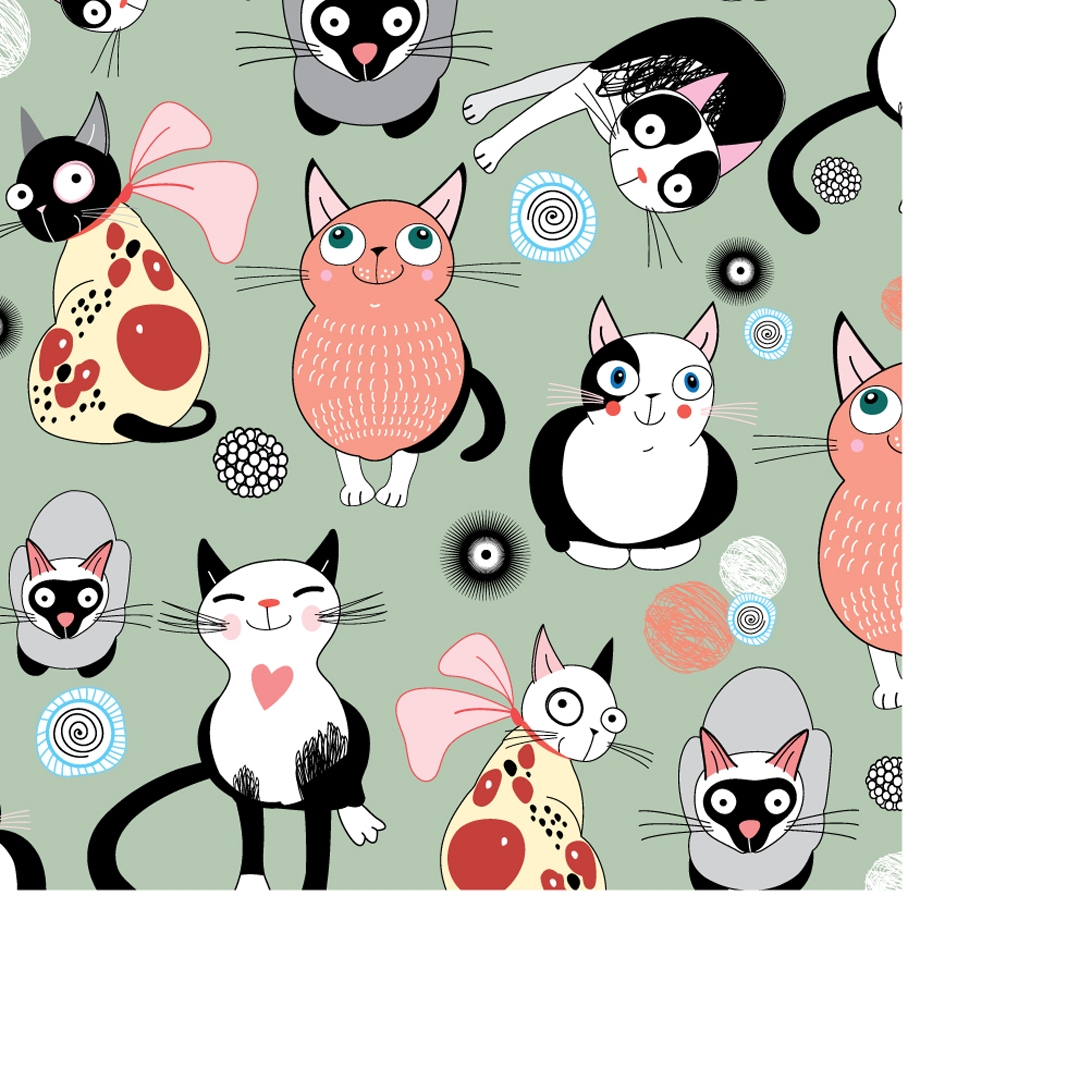 cartoon cat background 01 vector