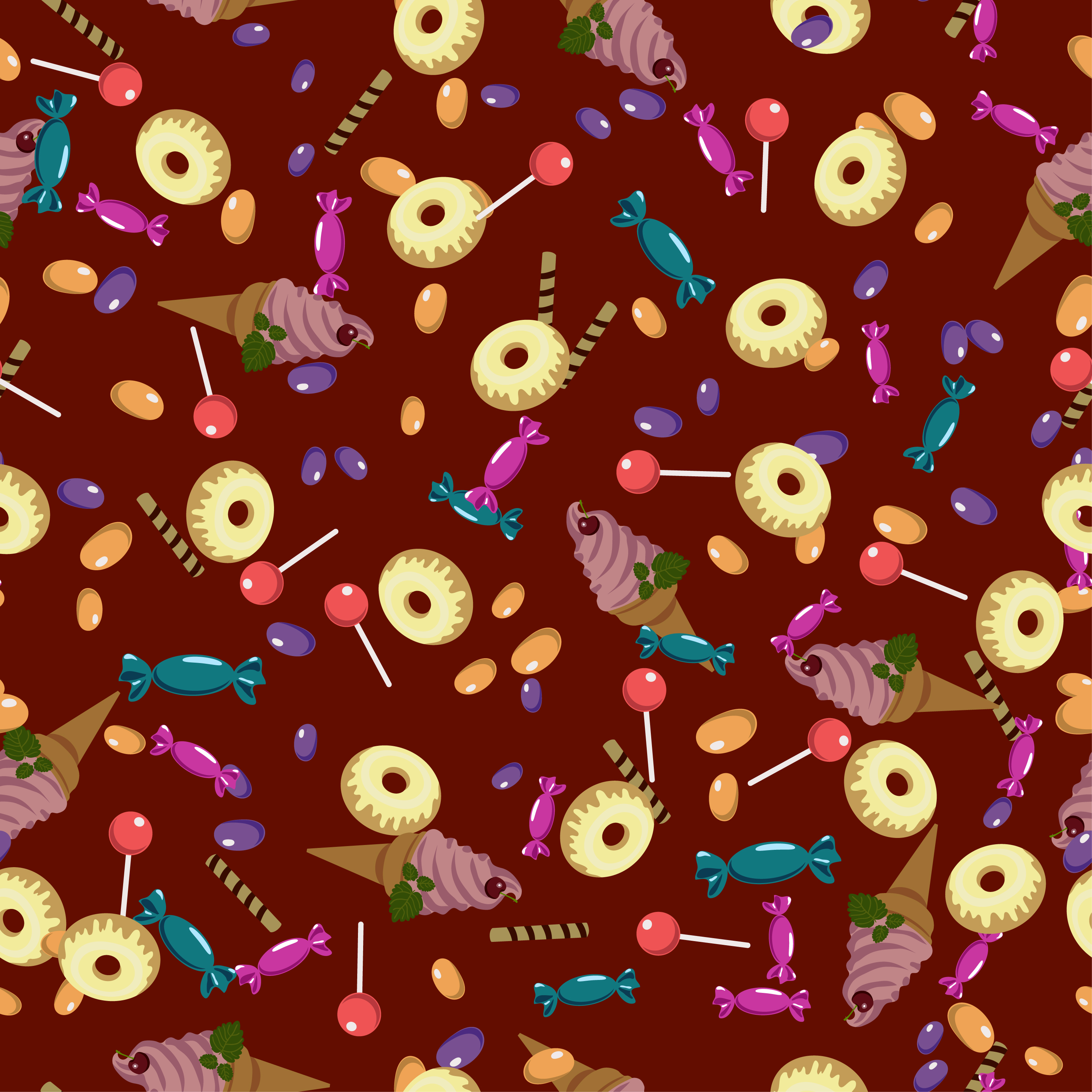 cartoon dessert background 05 vector