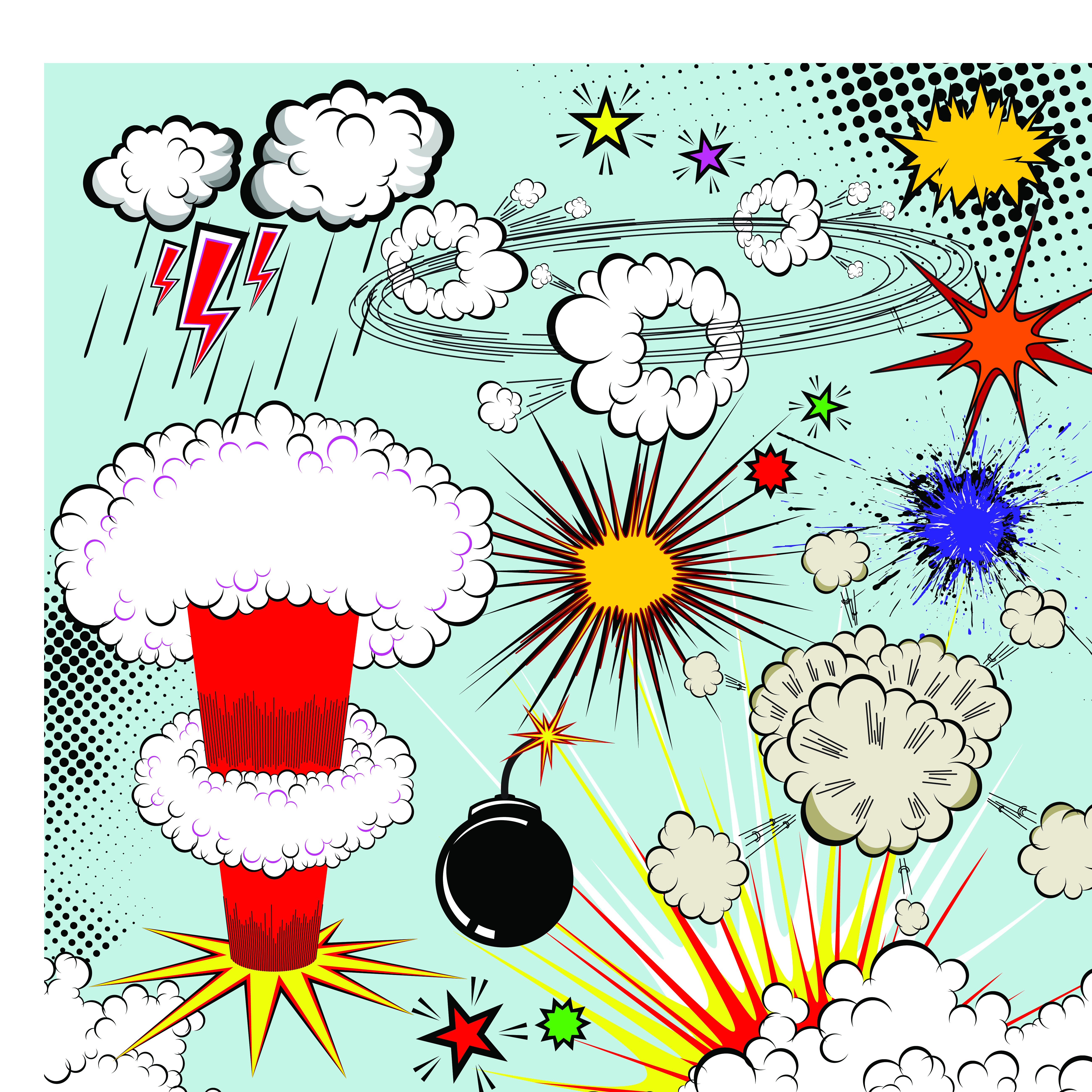 cartoon explosion pattern 02 vector