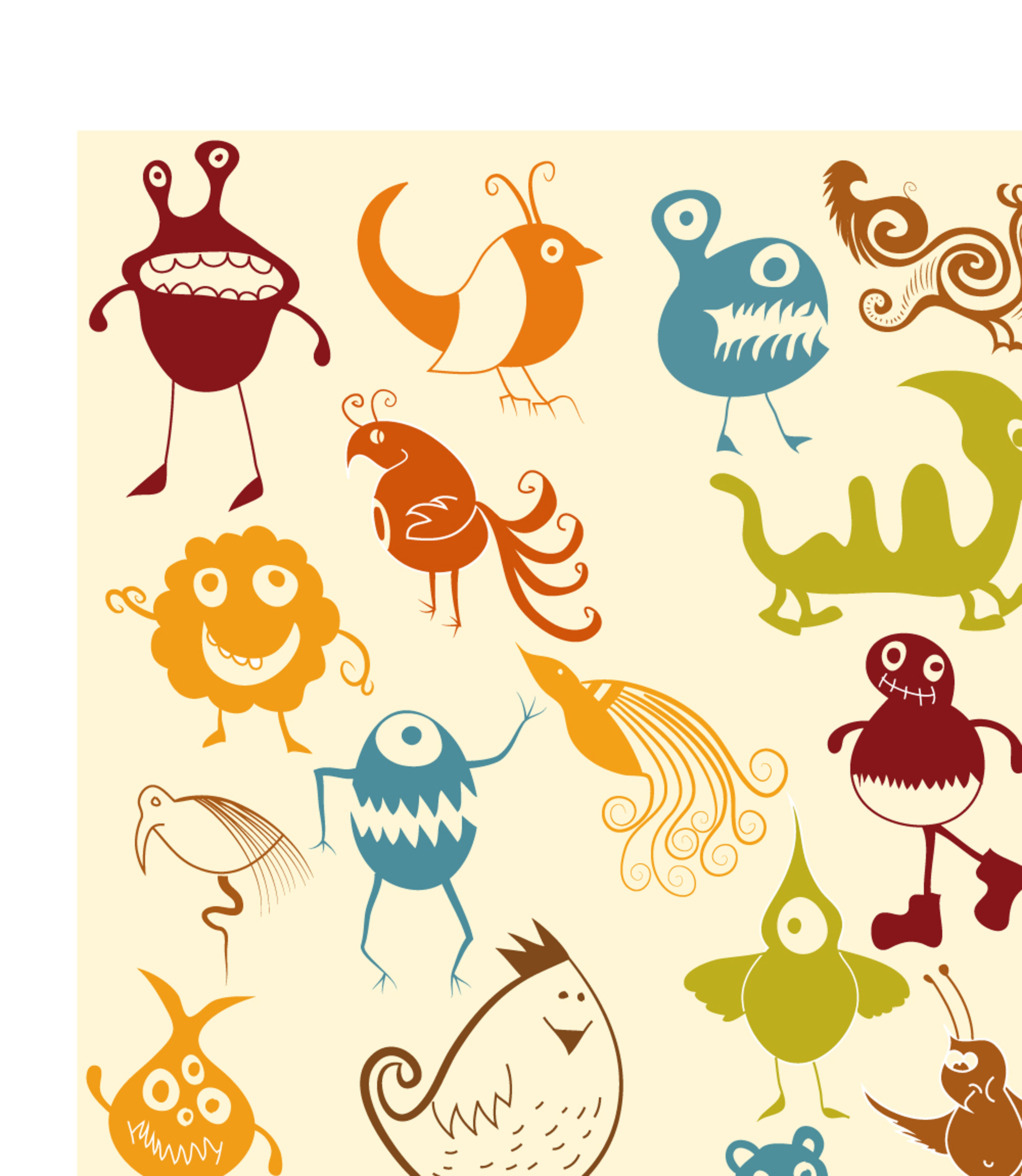 creative cartoon monster 02 vector