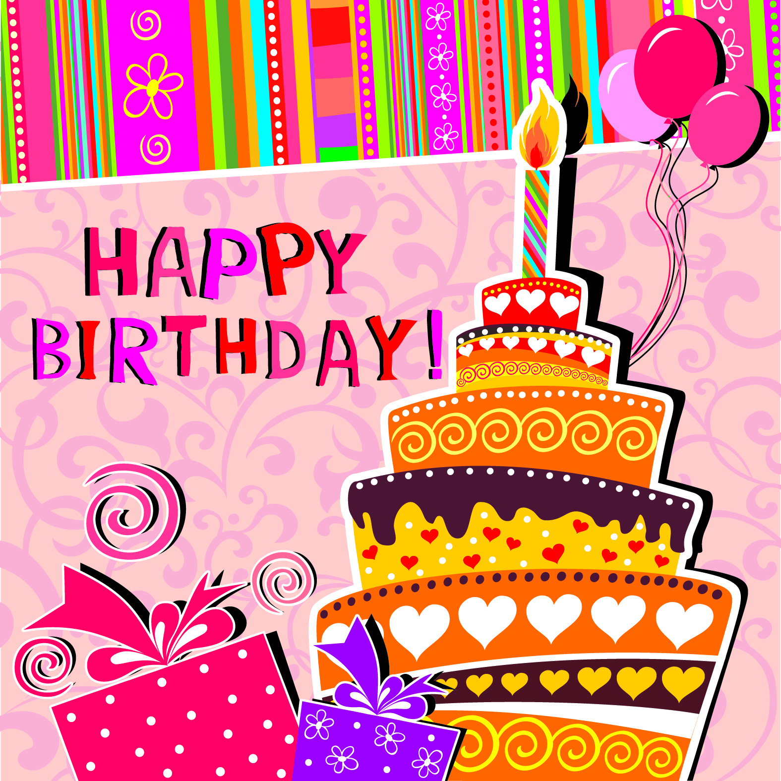 cartoon birthday card 03 vector