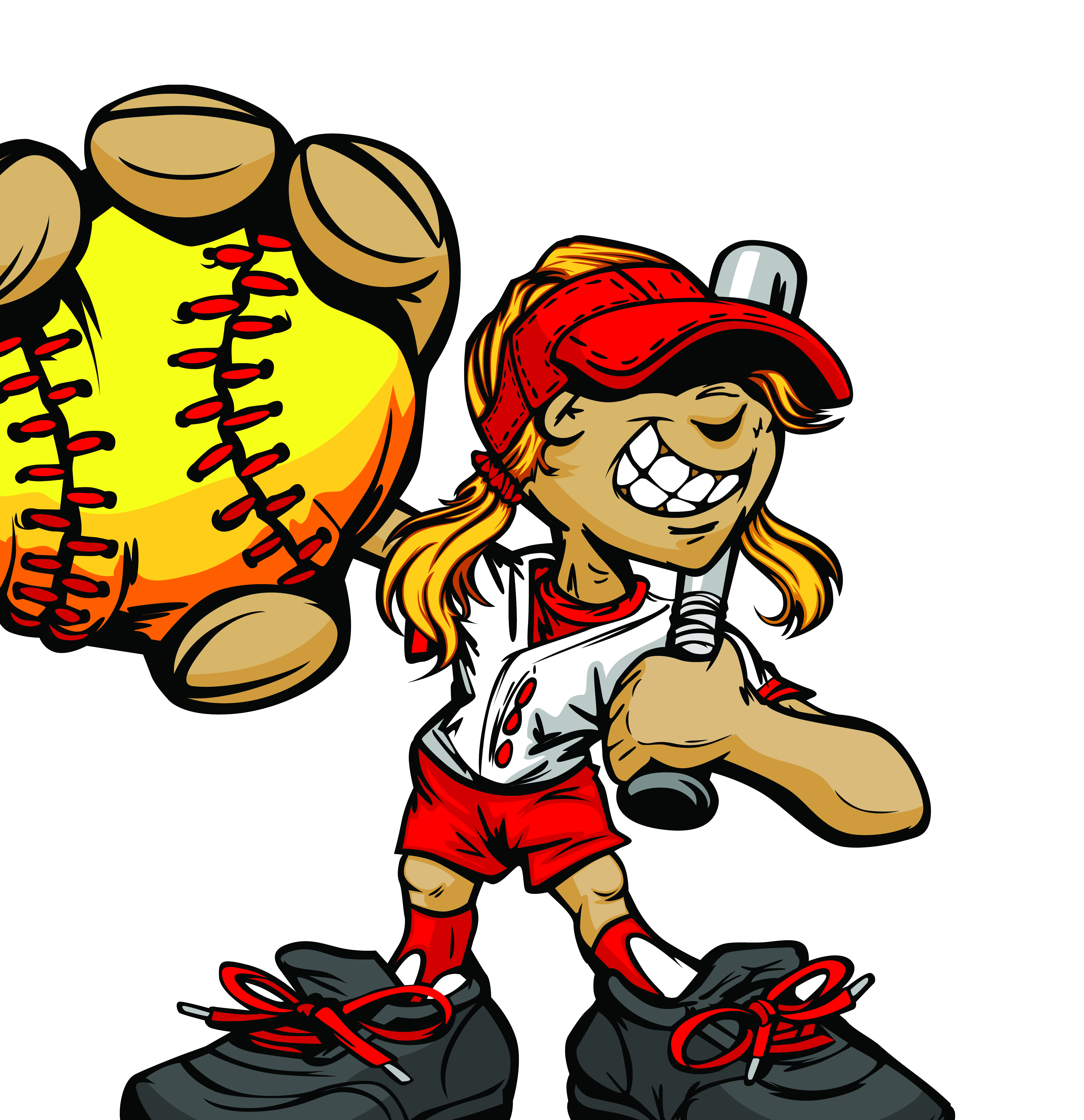 cartoon baseball figures 05 vector