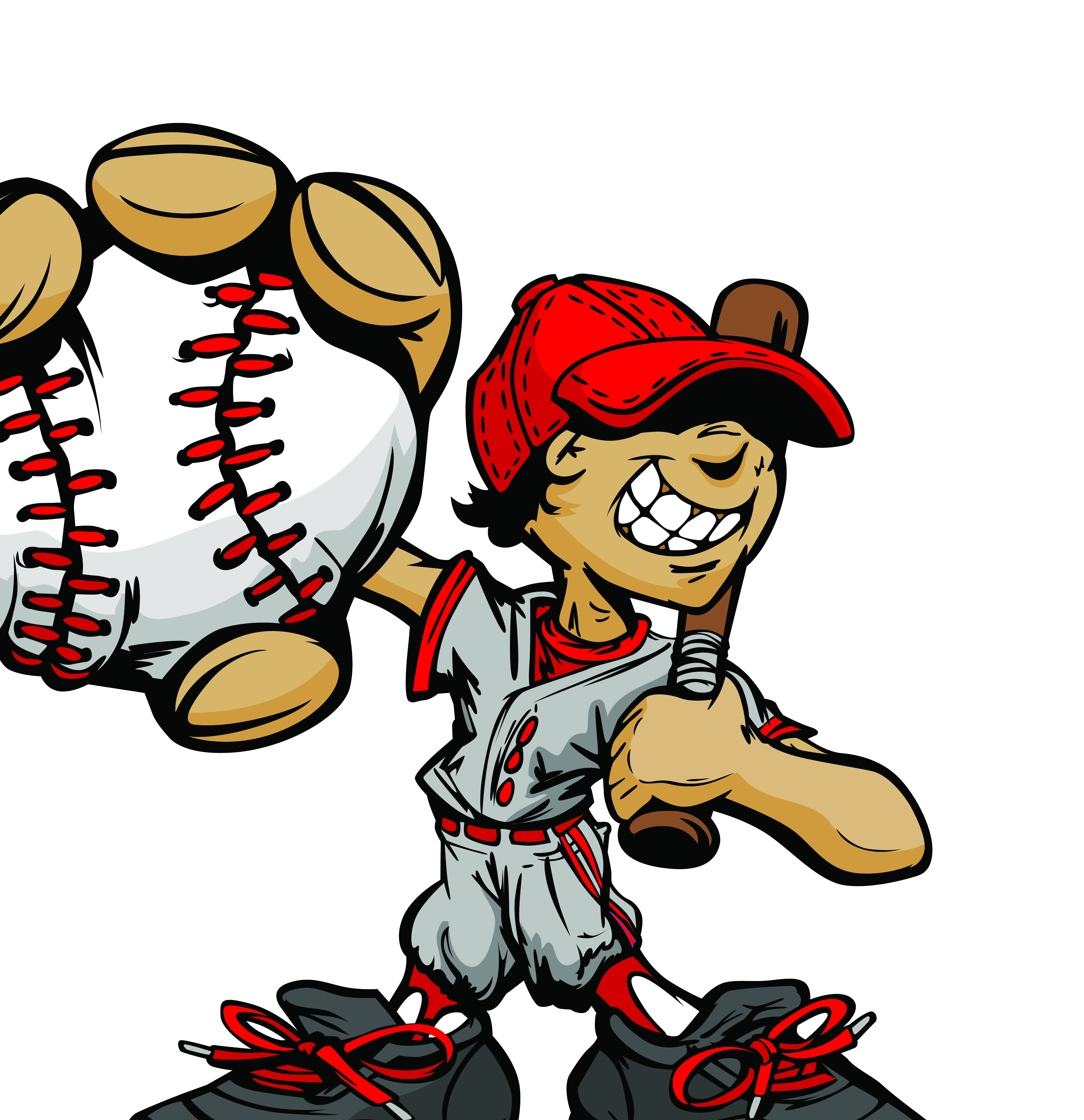 cartoon baseball figures 03 vector