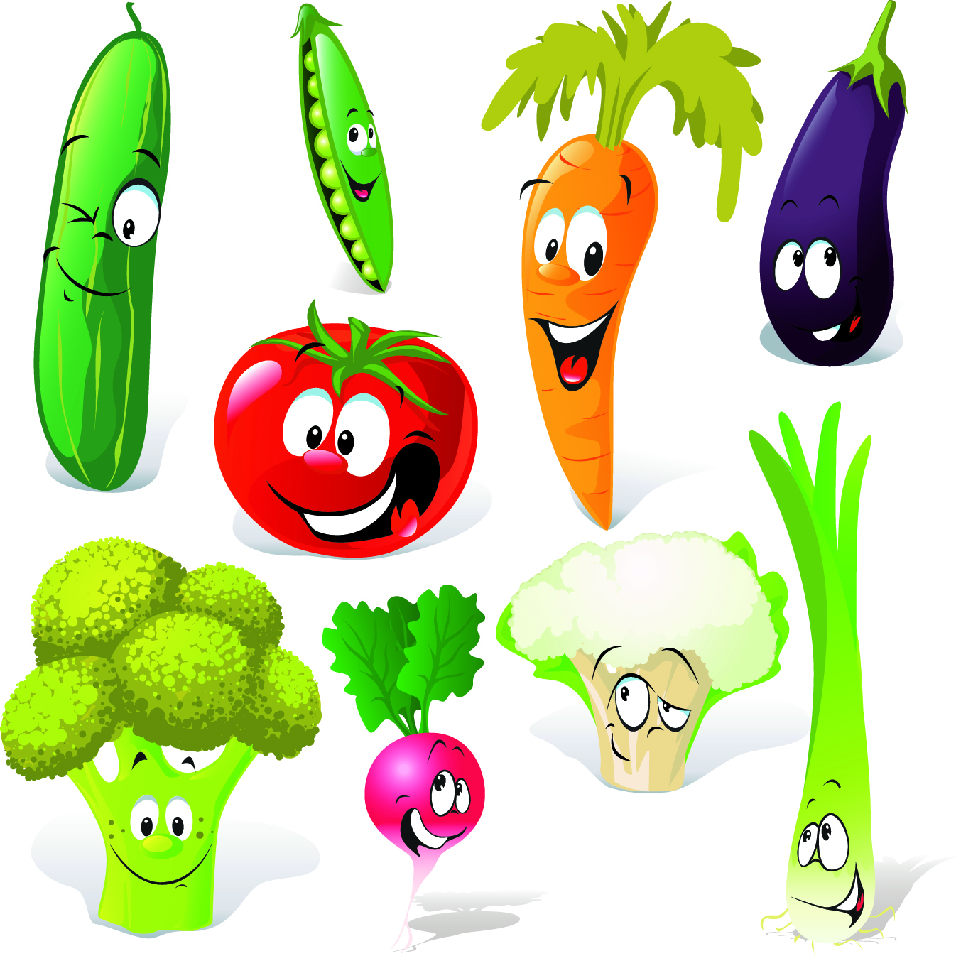 cartoon vegetables expression 01 vector