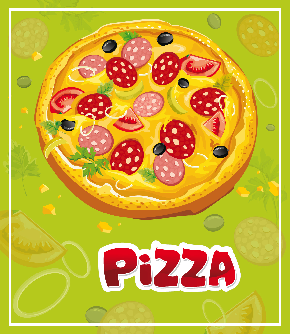 the cartoon pizza01vector