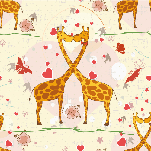 cartoon animal background 03 vector