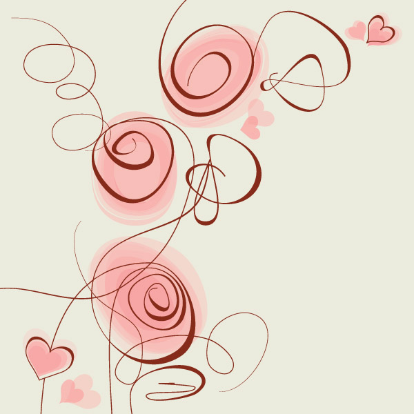 stylish handpainted flowers vector 5