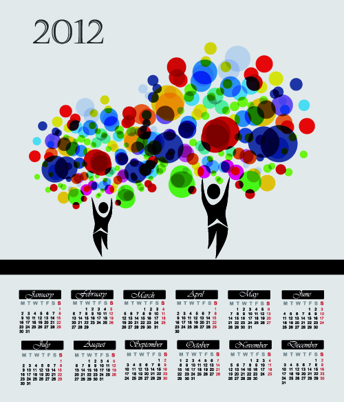 cartoon branches calendar 05 vector