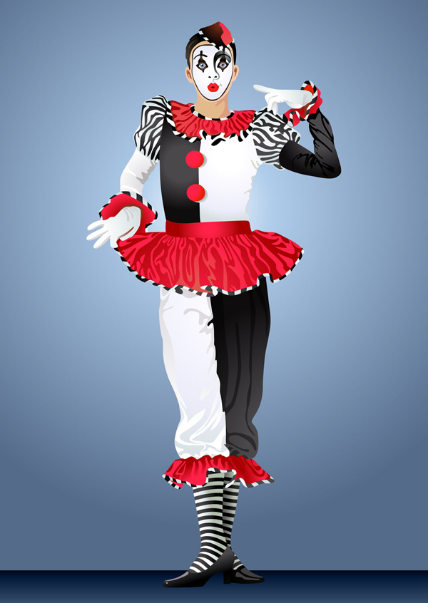 clown illustrator 04 vector