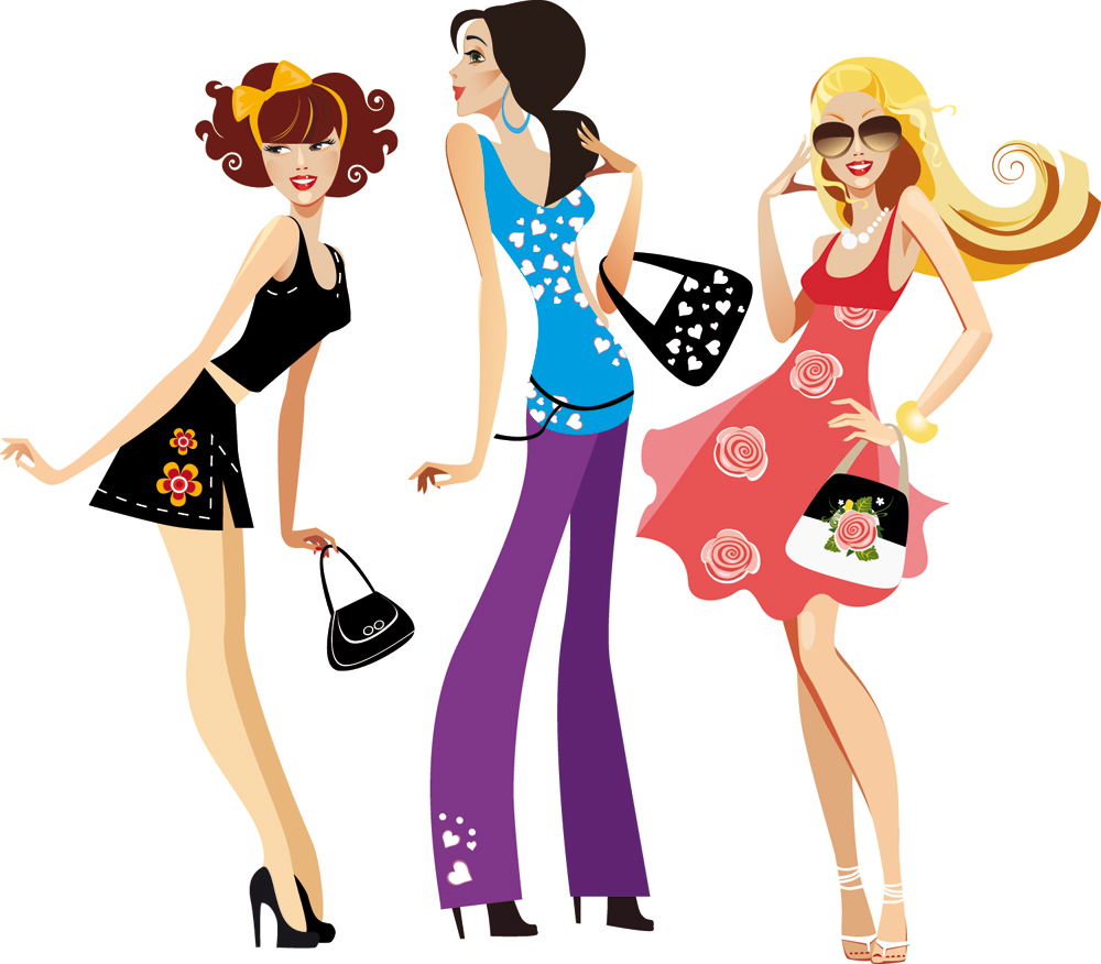 female fashion illustrator 03 vector