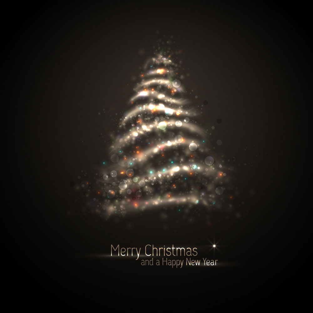 exquisite halo christmas tree 04 vector