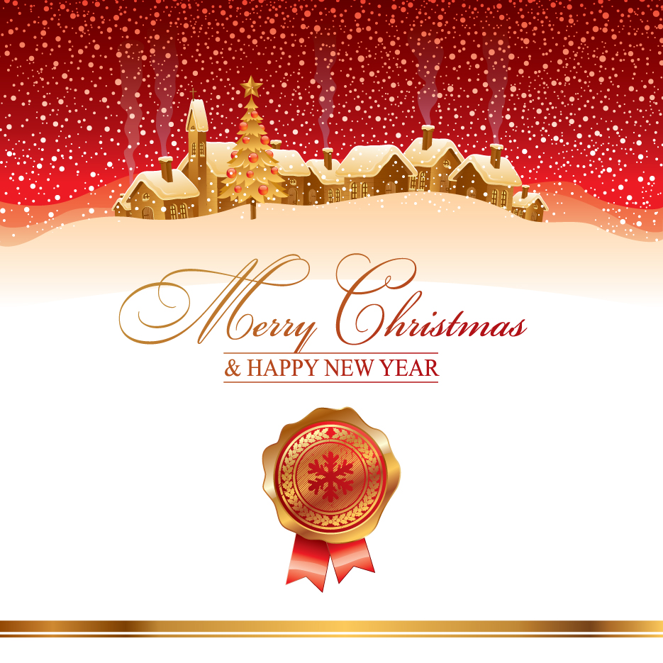 the cartoon christmas house background 04 vector