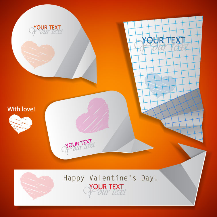 valentine label elements 06 vector