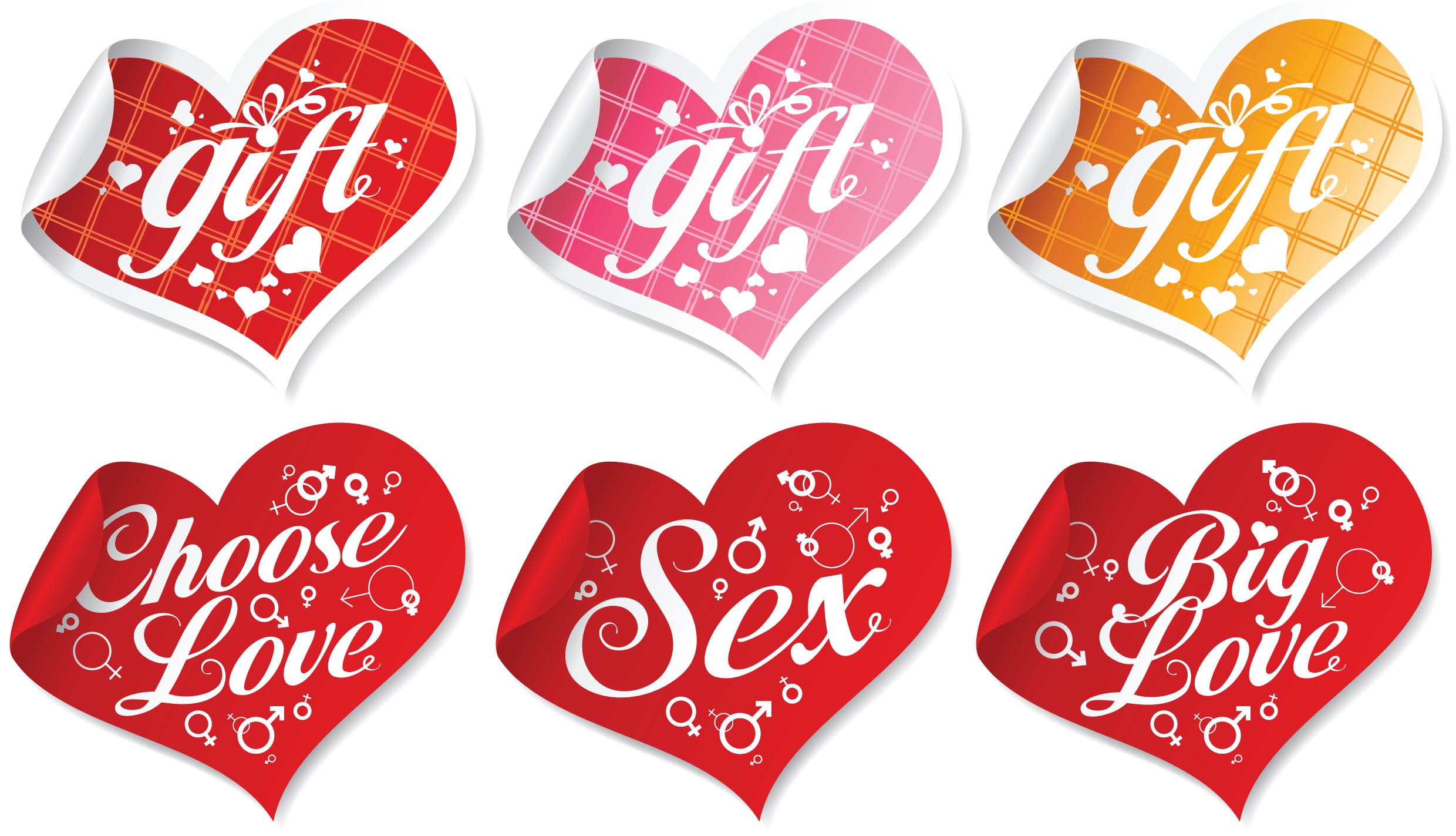 hearts label vector