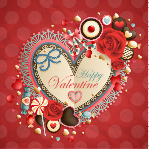 oldfashioned valentine cards 03 vector