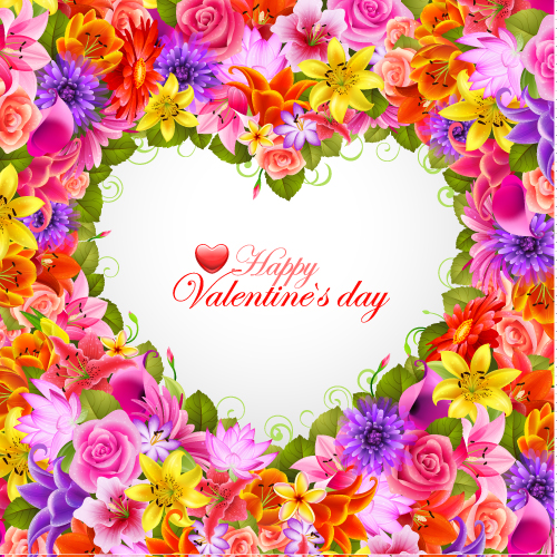 valentine39s day flowers background 04 vector