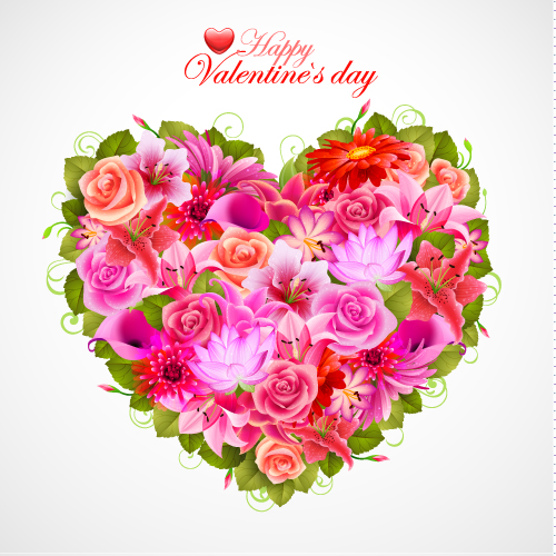 valentine39s day flowers background 05 vector